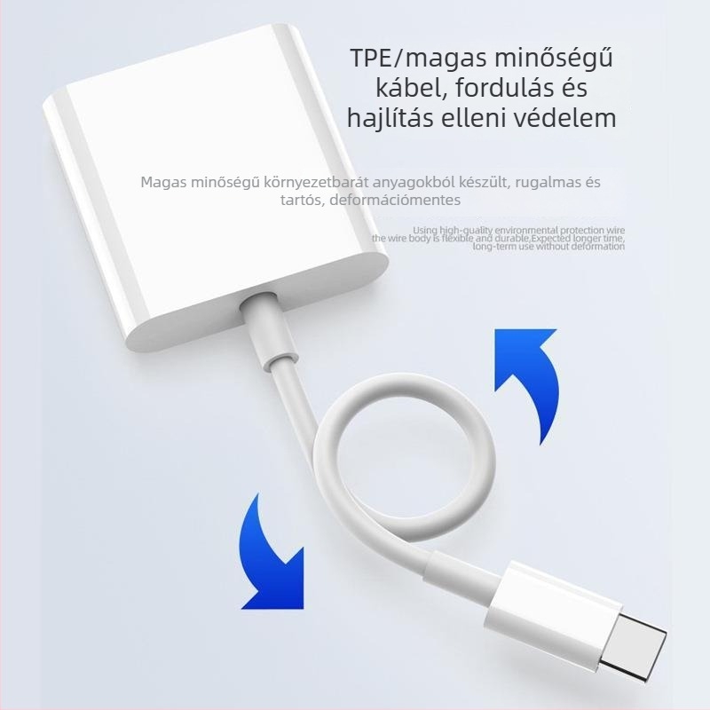 Apple USB-OTG adapter kábel, USB 3.0 – töltés és adatátvitel, iPhone/iPad kompatibilis, USB pendrive és memóriakártya olvasót támogat