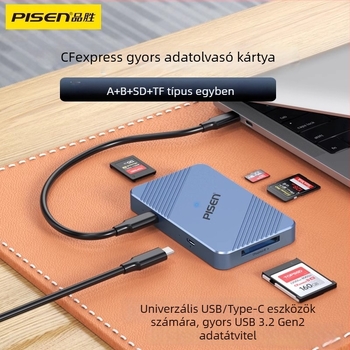 CFexpress kártyaolvasó NJ-HB21, USB 3.2, külső, alumíniumötvözet, Windows/Linux/macOS/iOS/Android