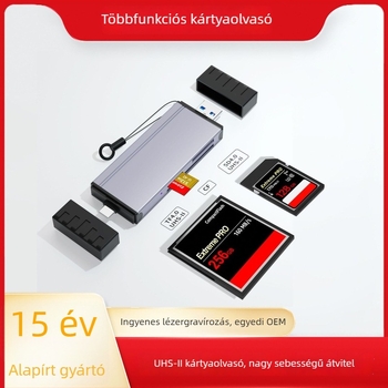 CF/SD/TF három az egyben kártya adapter — alumíniumötvözet USB-C külső kártyaolvasó DSLR-hez, kamerához, MP4-hez, mobilhoz, tablethez és PC-hez