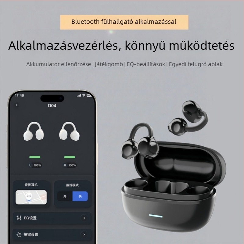Klipszes Bluetooth fülhallgatók AI hangasszisztenssel, vízálló, zajcsökkentés, akkumulátor üzemideje 4–8 óra