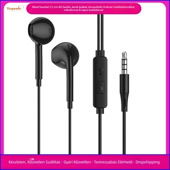 Vezetékes fülhallgató, in-ear kialakítás, 3,5 mm csatlakozó, mikrofon, 1,2 m kábel