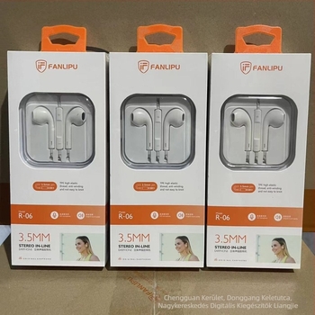 Crystal Box vezetékes in-ear fülhallgató mikrofonnal, sík kábel, dinamikus meghajtó, 1,2 m hosszú, Huawei Android telefonokhoz