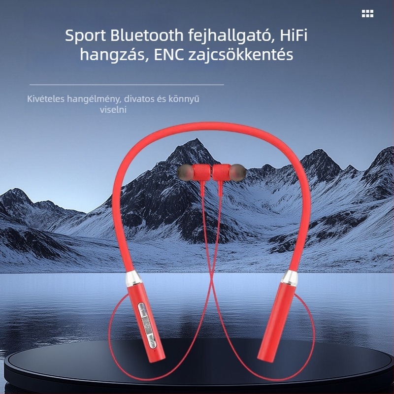 Vezeték nélküli nyakpántos Bluetooth headset sporthoz, IPX7 vízálló, Bluetooth 5.0, NFC, zajcsökkentés, több mint 8 óra üzemidő