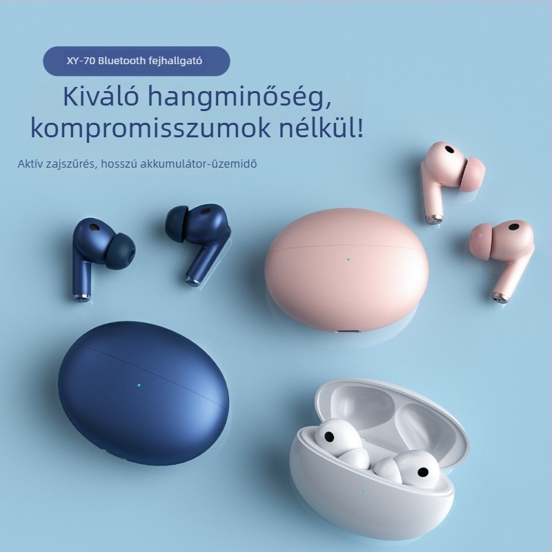 XY70 Bluetooth fülhallgató ANC zajcsökkentéssel, ENC hívásokhoz, in-ear, sporthoz tervezett egyedi modell