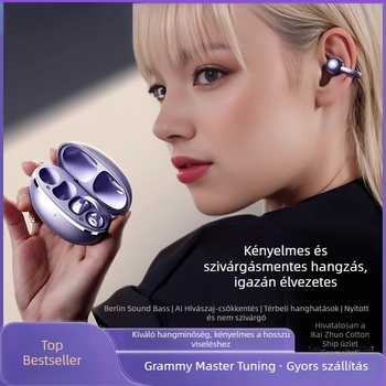2025 új vezeték nélküli Bluetooth fejhallgató, sportos clip-es dizájn, zajcsökkentés, kiváló hangzás és kényelmes viselet