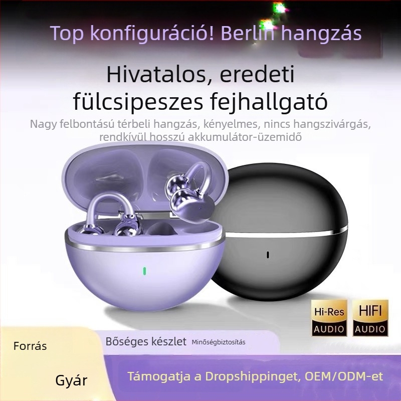 2025 új vezeték nélküli Bluetooth fejhallgató, sportos clip-es dizájn, zajcsökkentés, kiváló hangzás és kényelmes viselet