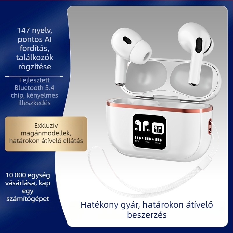 Vezeték nélküli Bluetooth In-Ear fülhallgatók sporthoz — alacsony késleltetés játékhoz, zajcsökkentés, üzemideje 4–8 óra, Bluetooth 5.4, hatótávolság 10 m