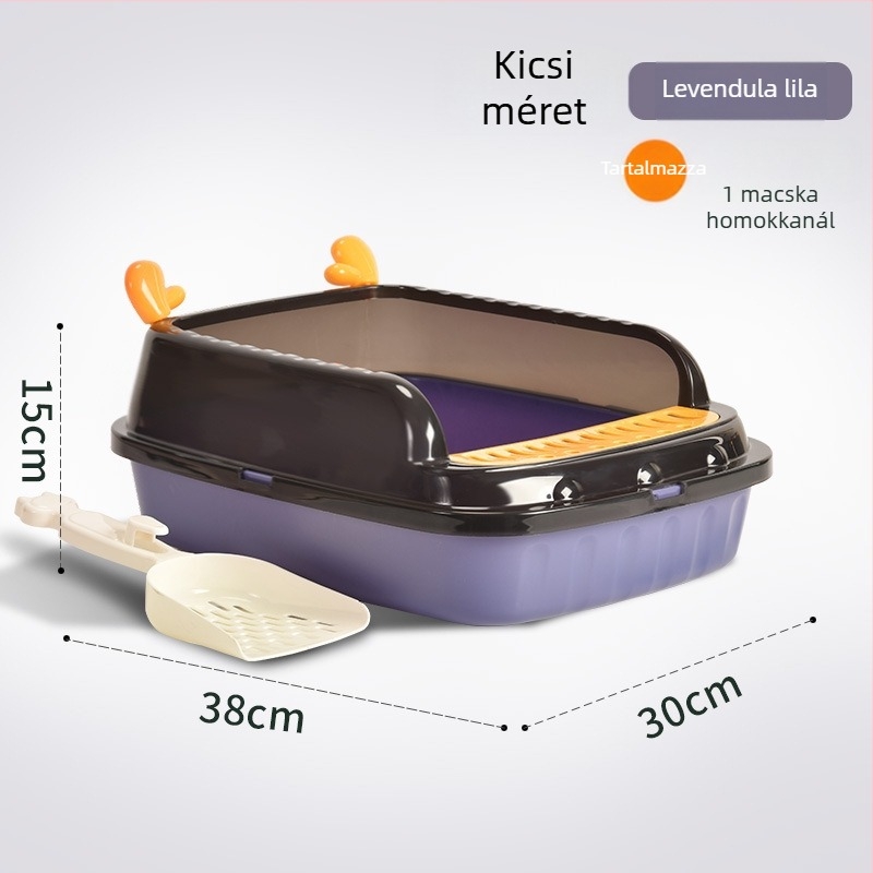 Magas kerítéses macskaalomtál, levehető, félig zárt kivitel, ABS műanyag