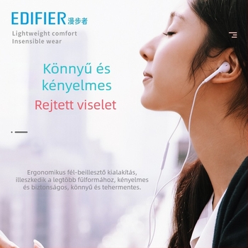 Edifier H180plus Type-C in-ear vezetékes fülhallgató mikrofonnal, PC játékokhoz, 3,5 mm csatlakozó