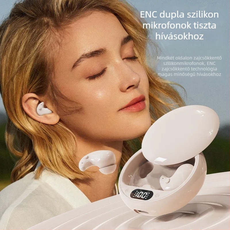 Csontvezetéses vezeték nélküli fülhallgató alváshoz | Bluetooth 5.3, 10 m hatótávolság, IPX7 vízálló, kettős eszközre egyszerre kapcsolható, üzemidő 0-4 óra