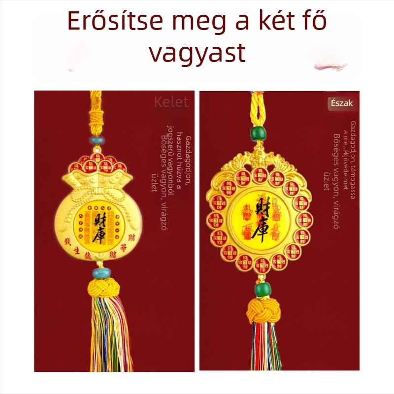 Réz pénzmedál gazdagság vonzására, hagyományos kínai stílus, öntött kivitel