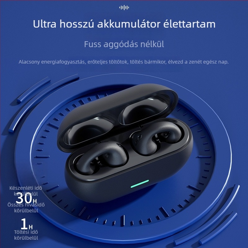 Bluetooth fülklipszes headset, sztereó hangzás (Bluetooth 5.3; 10 m hatótáv; fülklipszes kialakítás; 0–4 h akkumulátor; hívásfunkció)