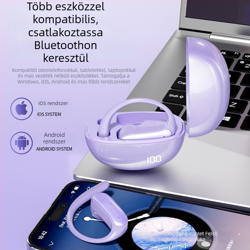 Okos fordító Bluetooth fejhallgató, vezeték nélküli, fülre akasztó kialakítással és zajcsökkentéssel (Bluetooth 5.0; 10 m hatótáv; üzemidő 4-8 óra)