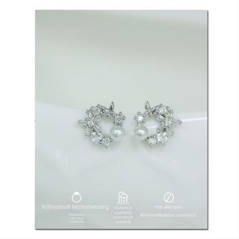 Réz fülbevalók nőknek, geometriai forma, gyémántcsiszolás, pasztorális stílus, szilikon fülcsipeszek