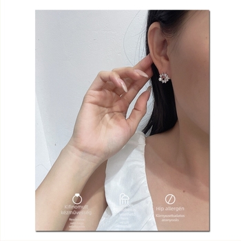 Réz fülbevalók nőknek, geometriai forma, gyémántcsiszolás, pasztorális stílus, szilikon fülcsipeszek