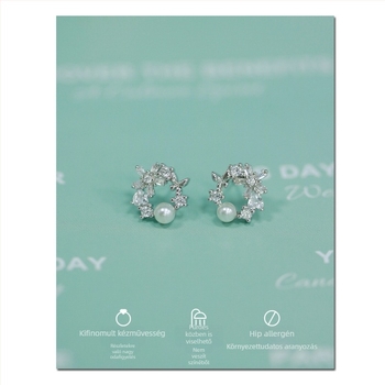 Réz fülbevalók nőknek, geometriai forma, gyémántcsiszolás, pasztorális stílus, szilikon fülcsipeszek