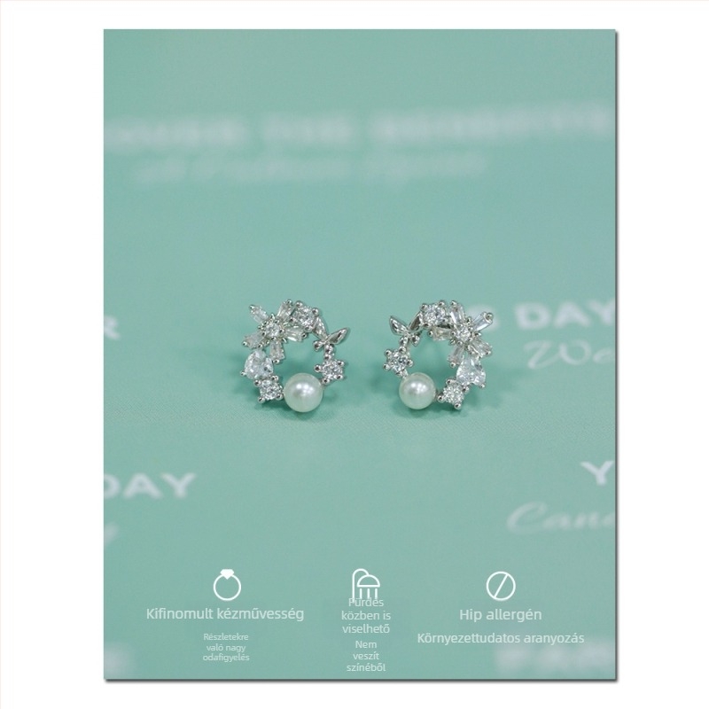 Réz fülbevalók nőknek, geometriai forma, gyémántcsiszolás, pasztorális stílus, szilikon fülcsipeszek