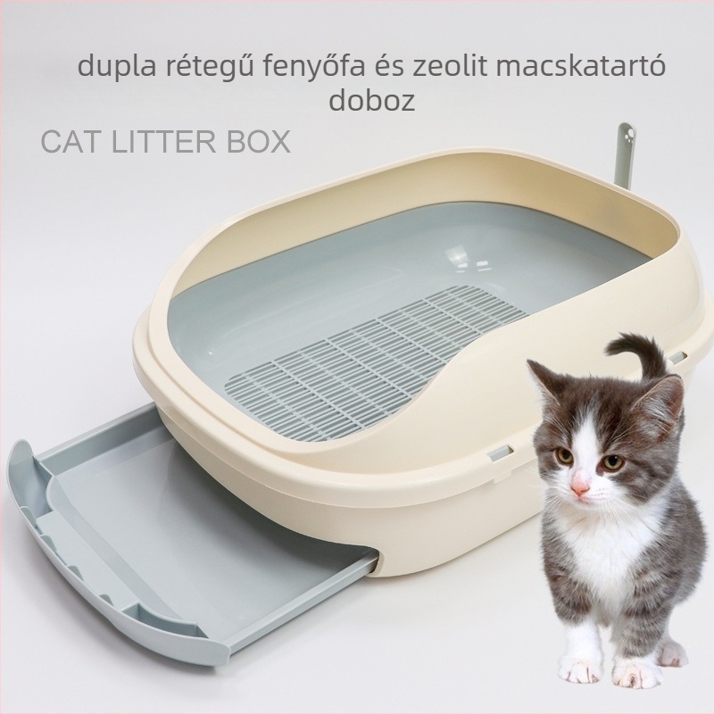 MeatZoo macska alomtálka — PP anyag, félig zárt kialakítás, félig zárt toalett típus