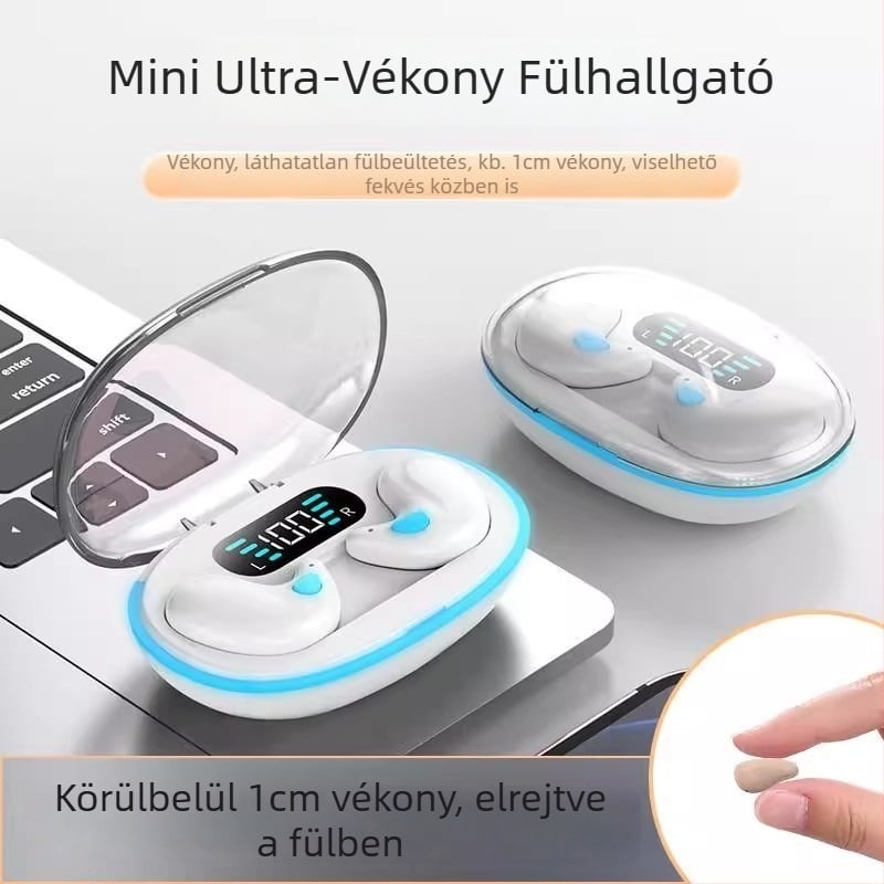 X55 Bluetooth fülhallgató HD digitális kijelzővel, Bluetooth 5.3, 4–8 óra üzemidő, IPX5 vízálló, hatótávolság 15 m