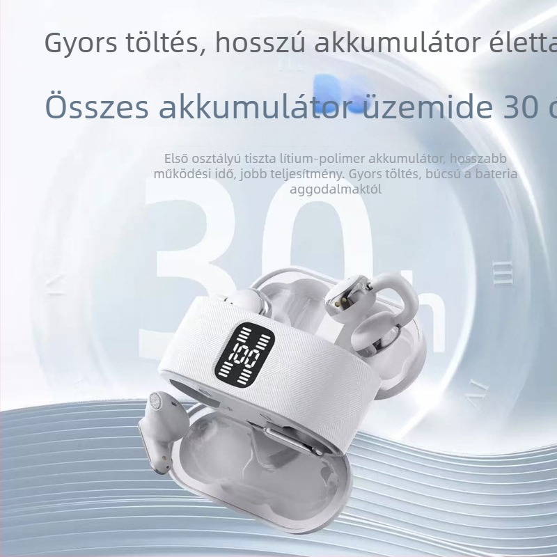 Vezeték nélküli sport fülcsipeszes fejhallgató – Bluetooth 5.4, 15 m hatótáv, IPX4, 4–8 óra üzemidő, sztereó hang alacsony késleltetéssel