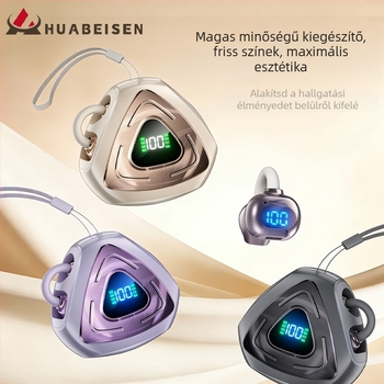 Játék- és sportcélú clip-on vezeték nélküli Bluetooth fülhallgatók, alacsony késleltetés, Bluetooth 5.4, clip-on kialakítás, 4–8 óra üzemidő