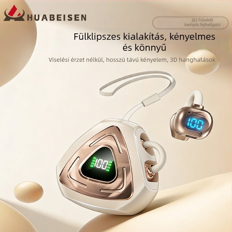 Játék- és sportcélú clip-on vezeték nélküli Bluetooth fülhallgatók, alacsony késleltetés, Bluetooth 5.4, clip-on kialakítás, 4–8 óra üzemidő