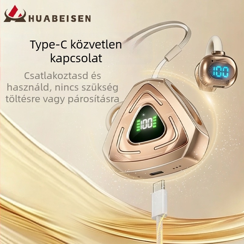 Játék- és sportcélú clip-on vezeték nélküli Bluetooth fülhallgatók, alacsony késleltetés, Bluetooth 5.4, clip-on kialakítás, 4–8 óra üzemidő