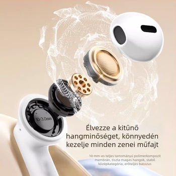 Vezeték nélküli Bluetooth sport fülhallgatók, fülbe illeszkedő kialakítás, zajcsökkentés, érintéses vezérlés, IPX4, Bluetooth 5.4, üzemidő 4–8 óra