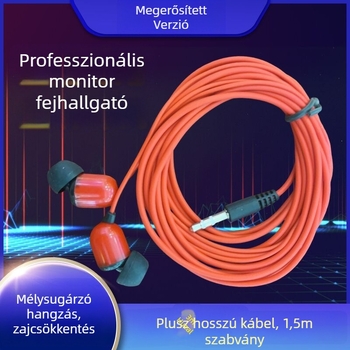 Vezetékes in-ear fejhallgató 3,5 mm-es egyenes csatlakozóval számítógépes hangmonitorozáshoz