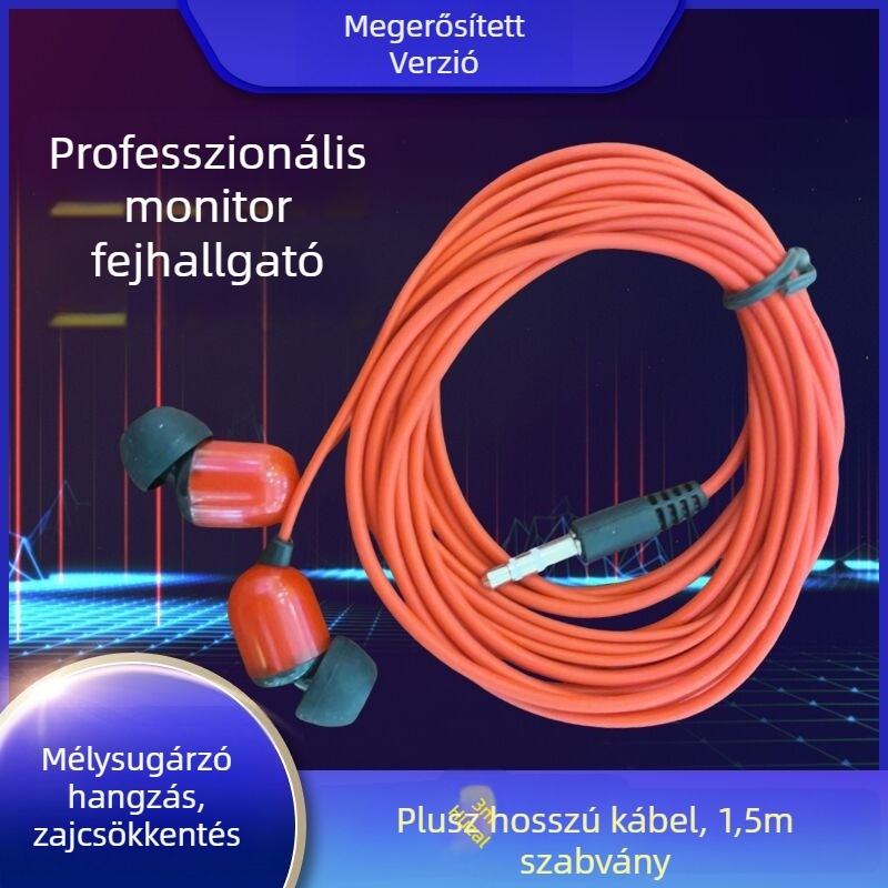 Vezetékes in-ear fejhallgató 3,5 mm-es egyenes csatlakozóval számítógépes hangmonitorozáshoz