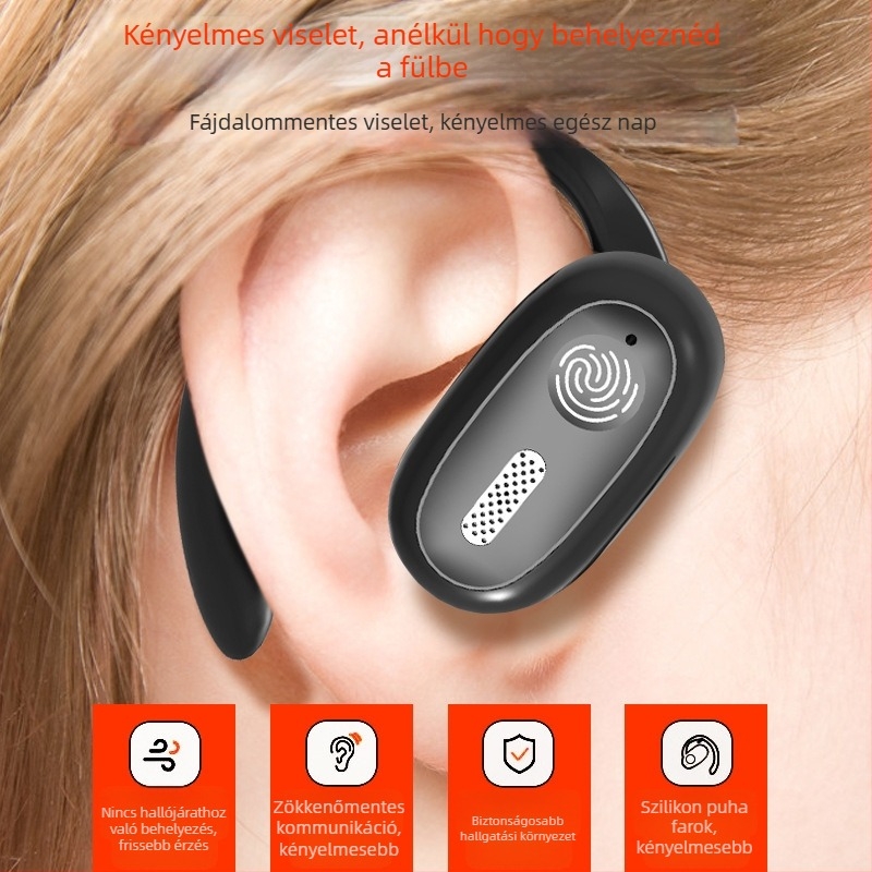 Vezeték nélküli fül-akasztós Bluetooth headset, sztereó hang, IPX3 vízálló, 4–8 órás akkumulátor-élettartam, Bluetooth 5.49