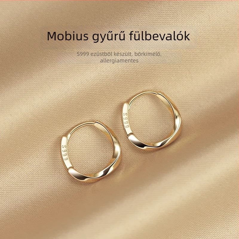 Ezüst kör karika fülbevaló, letisztult stílus, ezüstözés, 2025 tavaszi megjelenés