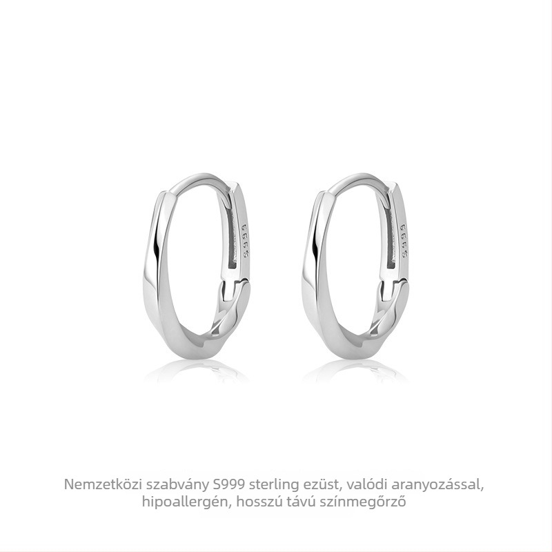 Ezüst kör karika fülbevaló, letisztult stílus, ezüstözés, 2025 tavaszi megjelenés