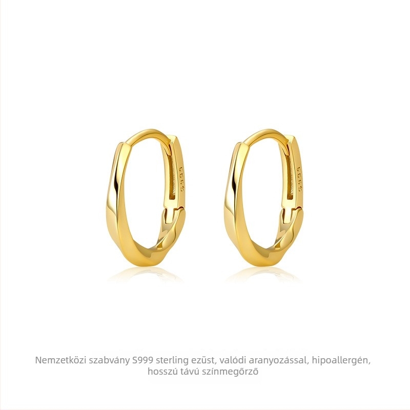 Ezüst kör karika fülbevaló, letisztult stílus, ezüstözés, 2025 tavaszi megjelenés