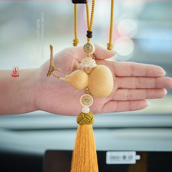 Baifujiang fa autófüggő – faanyag, retro stílus, lótusz motívum a belső tükörhöz