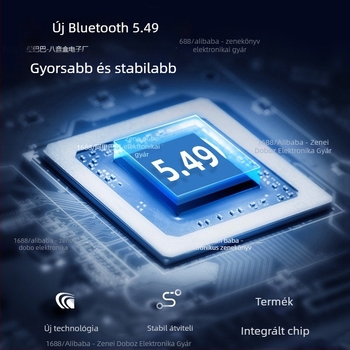 Nyakpántos Bluetooth fülhallgató zajcsökkentéssel, digitális kijelzővel, Bluetooth 5.0, 8+ órás üzemidő, sportos stílus