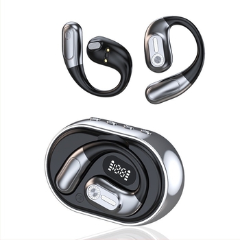 Sportos Bluetooth fülhallgató fülhorgos kialakítással, AI fordítás, (5.4 BT, hatótávolság 10 m, 4–8 órás üzemidő, vízálló, videólejátszás)