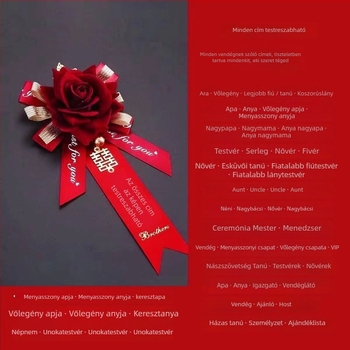 Menyasszony és vőlegény corsage készlet, modern minimalist páros stílus, geometriai forma, márka Unique, 2022 tél