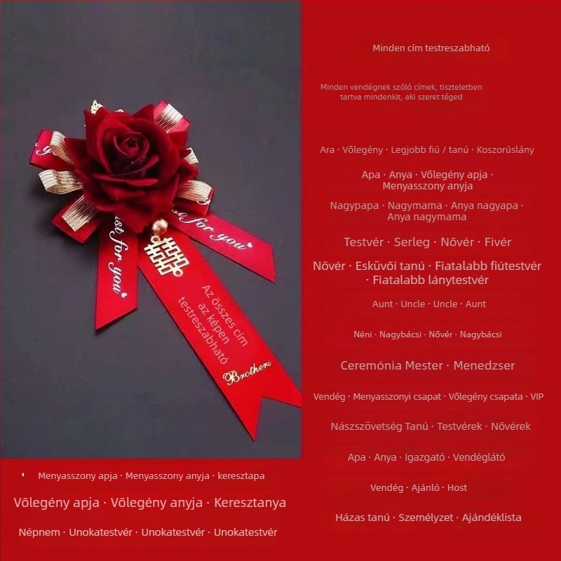 Menyasszony és vőlegény corsage készlet, modern minimalist páros stílus, geometriai forma, márka Unique, 2022 tél