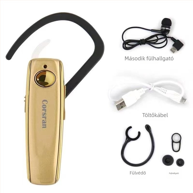 Bluetooth fülhallgató K500 — Bluetooth 5.0, kettős mikrofonos zajcsökkentés 5.0, 10 m hatótáv, akkumulátor-üzemidő >8 óra, fülre helyezett használat
