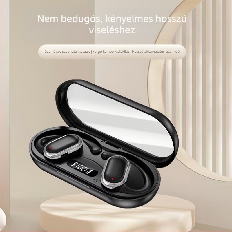 LENAPILY Fülre helyezhető vezeték nélküli fülhallgatók, Bluetooth 5.0, IPX5 vízálló, 8+ órás üzemidő, Digitális kijelző, 10 m hatótávolság