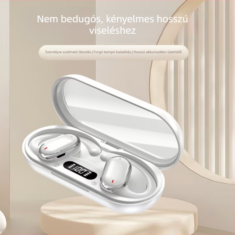 LENAPILY Fülre helyezhető vezeték nélküli fülhallgatók, Bluetooth 5.0, IPX5 vízálló, 8+ órás üzemidő, Digitális kijelző, 10 m hatótávolság