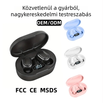 In-Ear Bluetooth headset USB-C porttal, Bluetooth 5.3, LED akkumulátor kijelző, akár 4 órás üzemidő