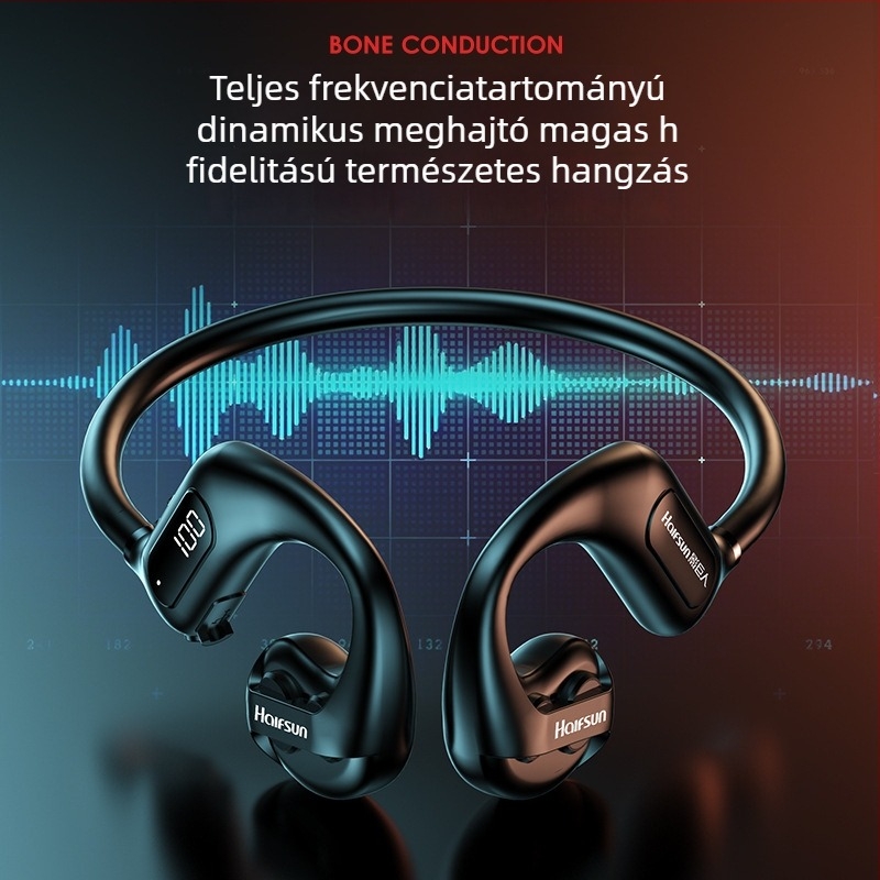 Shadow Giant Nyakba akasztható, vezeték nélküli hallgató levegő-vezetéses technológiával, Bluetooth 5.3, 10 m hatótávolság, sztereó, üzemidő >8 óra