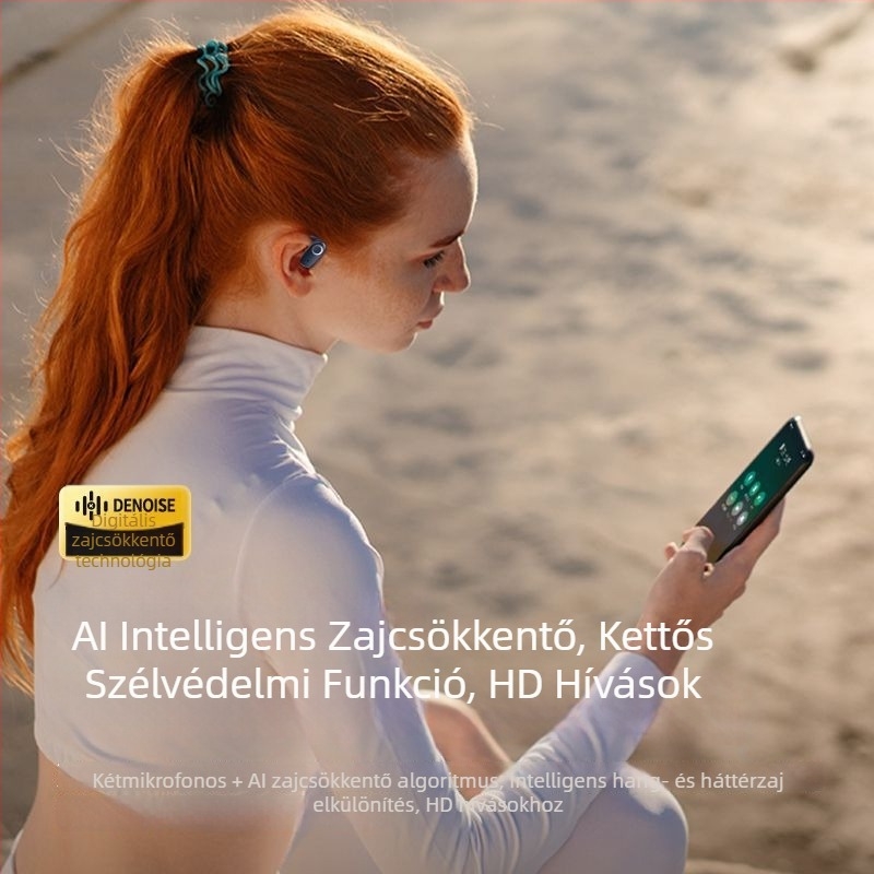 Fülre rögzíthető vezeték nélküli fülhallgató – Bluetooth 5.3, több mint 8 óra üzemidő, IPX5 vízálló, digitális kijelző, 10 m hatótávolság