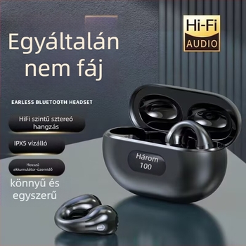 Klipes típusú vezeték nélküli Bluetooth headset, Bluetooth 5.3, 10 m hatótávolság, 4–8 óra üzemidő, sztereó