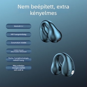 Klipes típusú vezeték nélküli Bluetooth headset, Bluetooth 5.3, 10 m hatótávolság, 4–8 óra üzemidő, sztereó