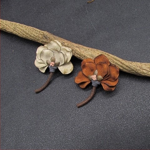 Textilből készült vintage virágos brooch kabáthoz és sálhoz – dekoratív kiegészítő, eredet: Wenzhou, 2024 ősz