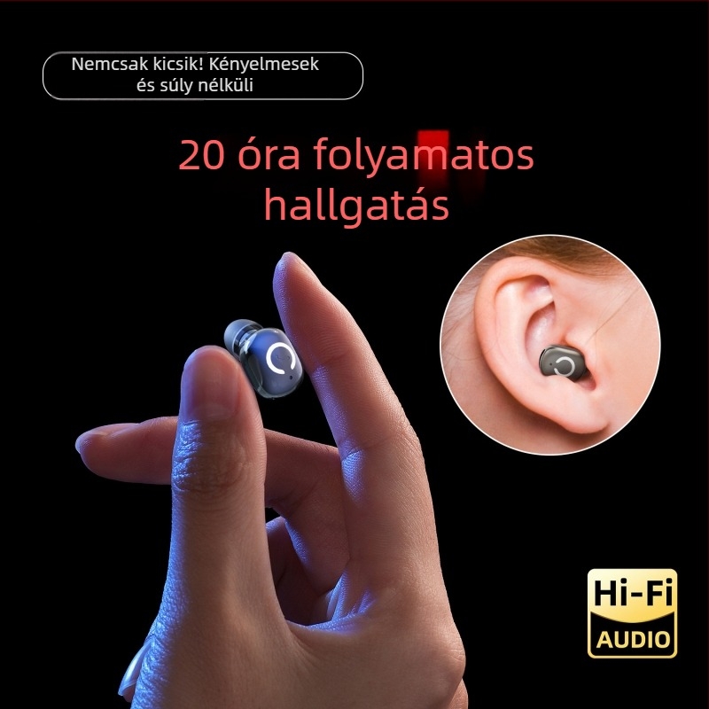 Vezeték nélküli Bluetooth fülhallgató — mini in-ear, Bluetooth 5.4, 10 m hatótávolság, több mint 8 óra üzemidő, IPX6 vízálló, egyedi forma