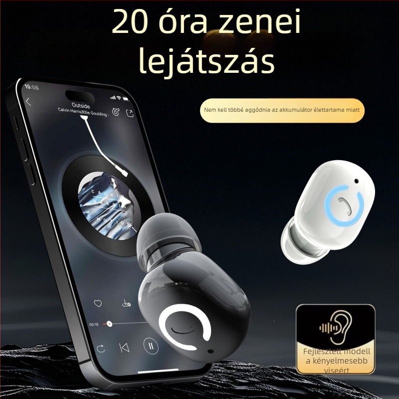 Vezeték nélküli Bluetooth fülhallgató — mini in-ear, Bluetooth 5.4, 10 m hatótávolság, több mint 8 óra üzemidő, IPX6 vízálló, egyedi forma
